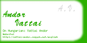 andor vattai business card